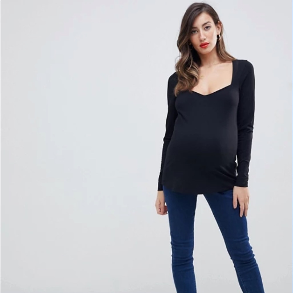 ASOS Maternity top with sweetheart neckline